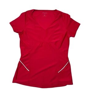 Athleta activewear v-neck fitted short sleeve athletic performance‎ top small